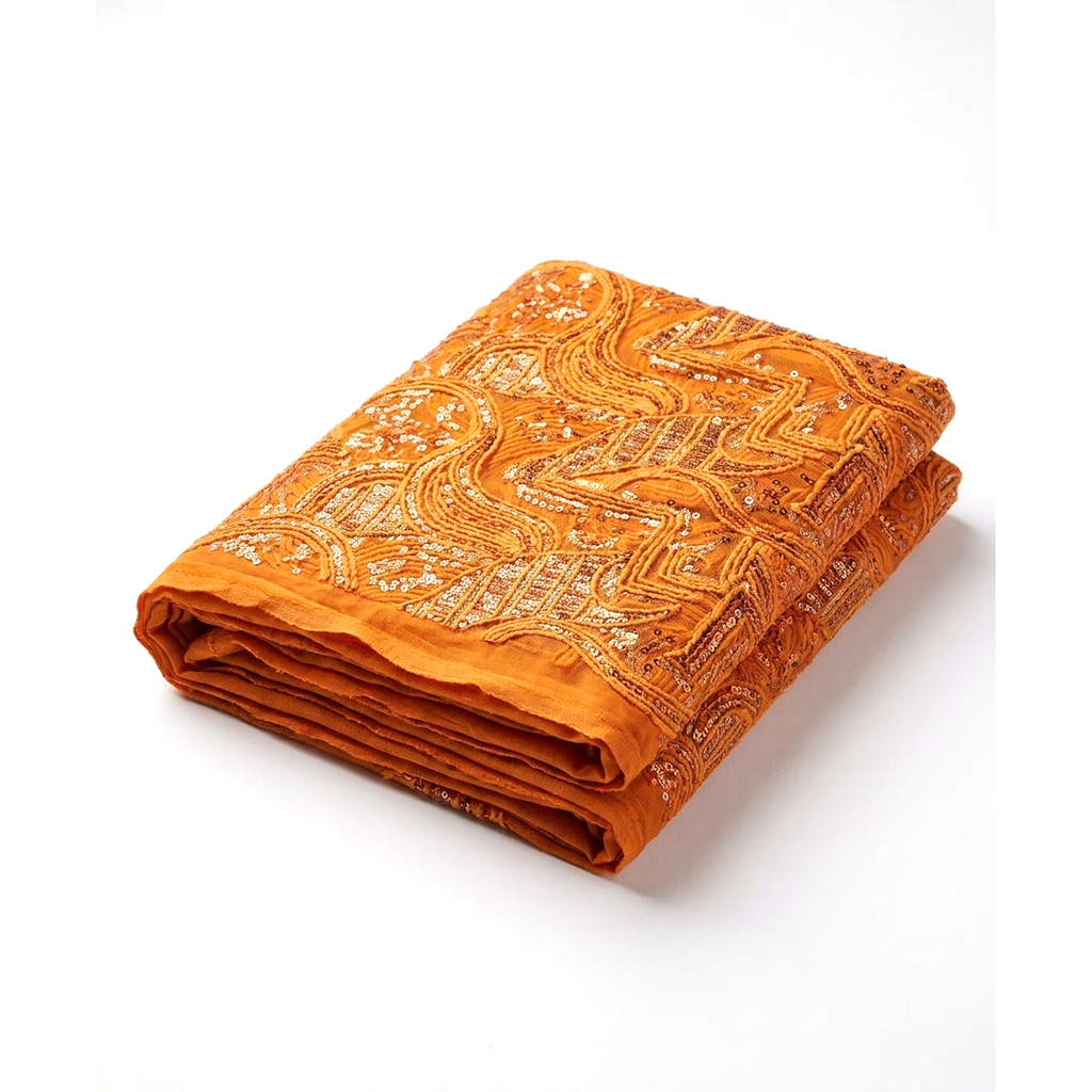 Golden Swirl Sequin Wax Print