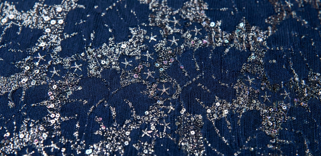 Midnight Star Sequin Voile — close-up detail