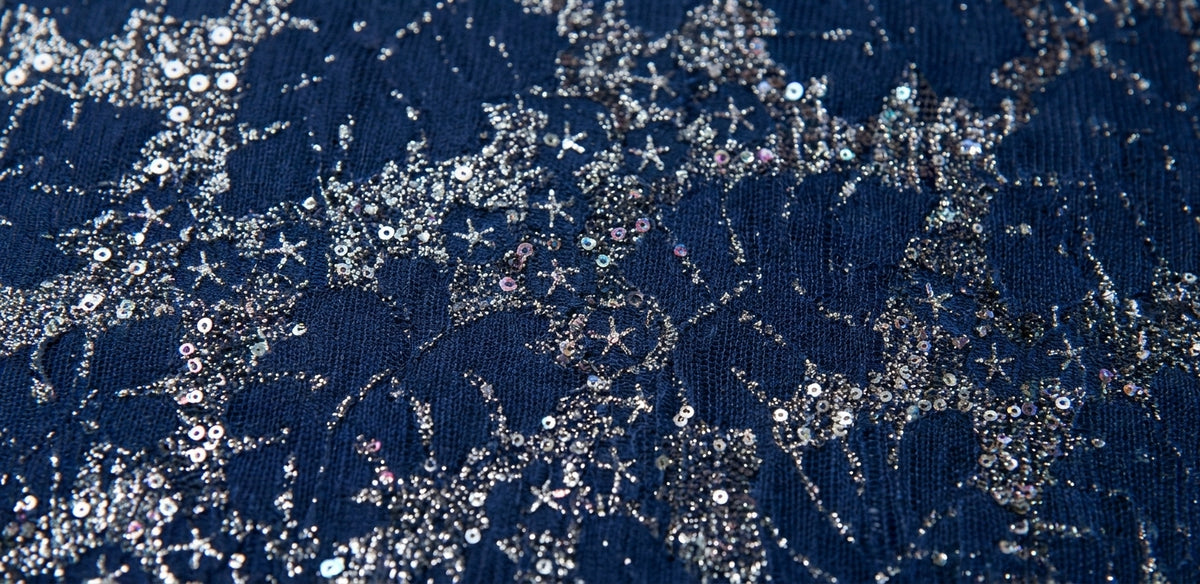 Midnight Star Sequin Voile — close-up detail